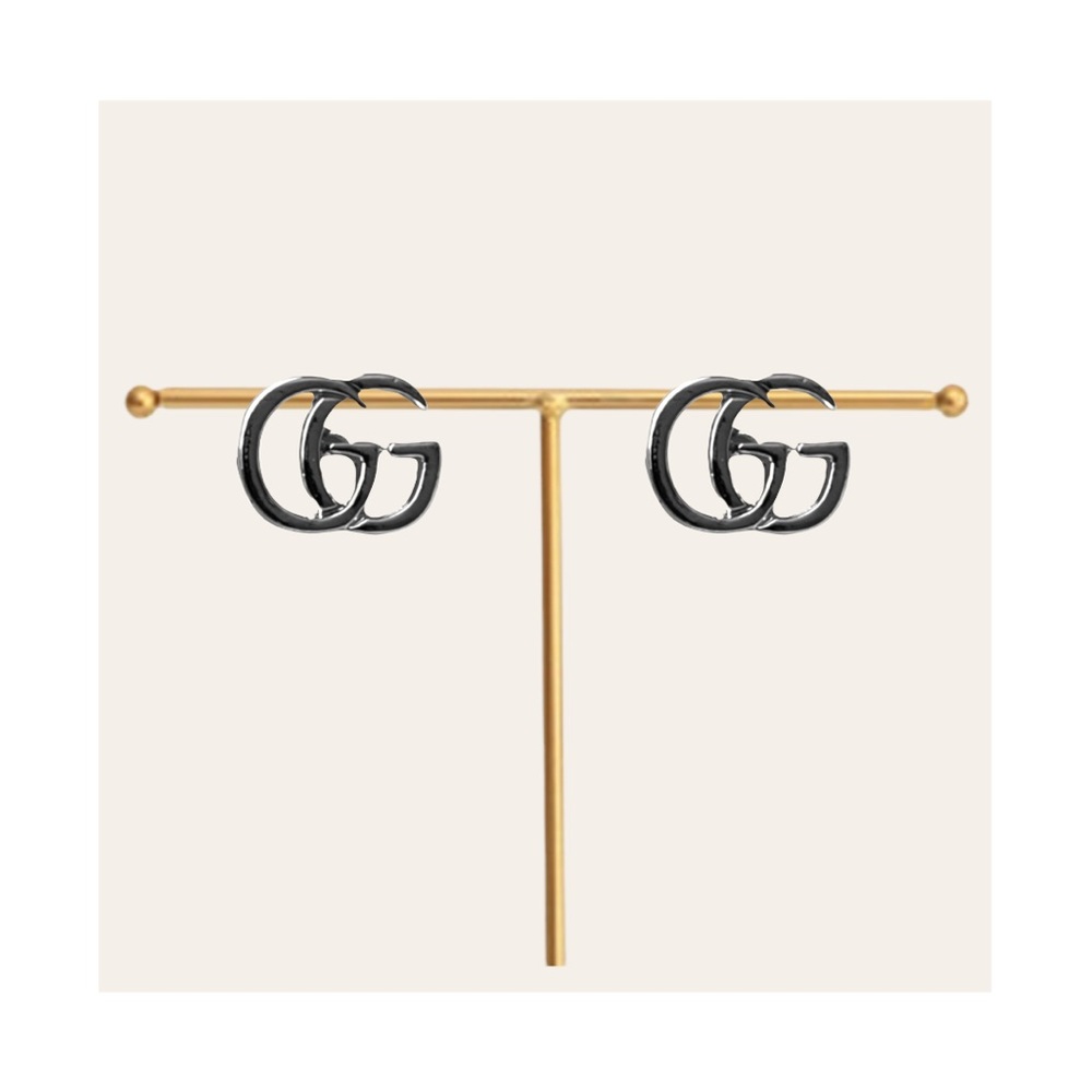 Silver Initials Earrings